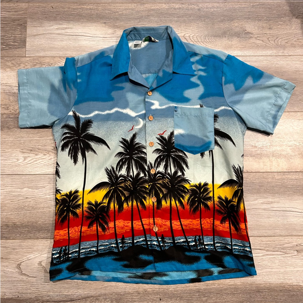 Mens Ten2One Hawaiian Tropical Print Shirt size LARGE